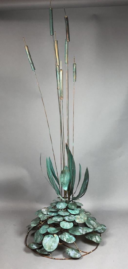 Modern Lily Pad & Cattail Table Sculpture. Welded (1 of 8)