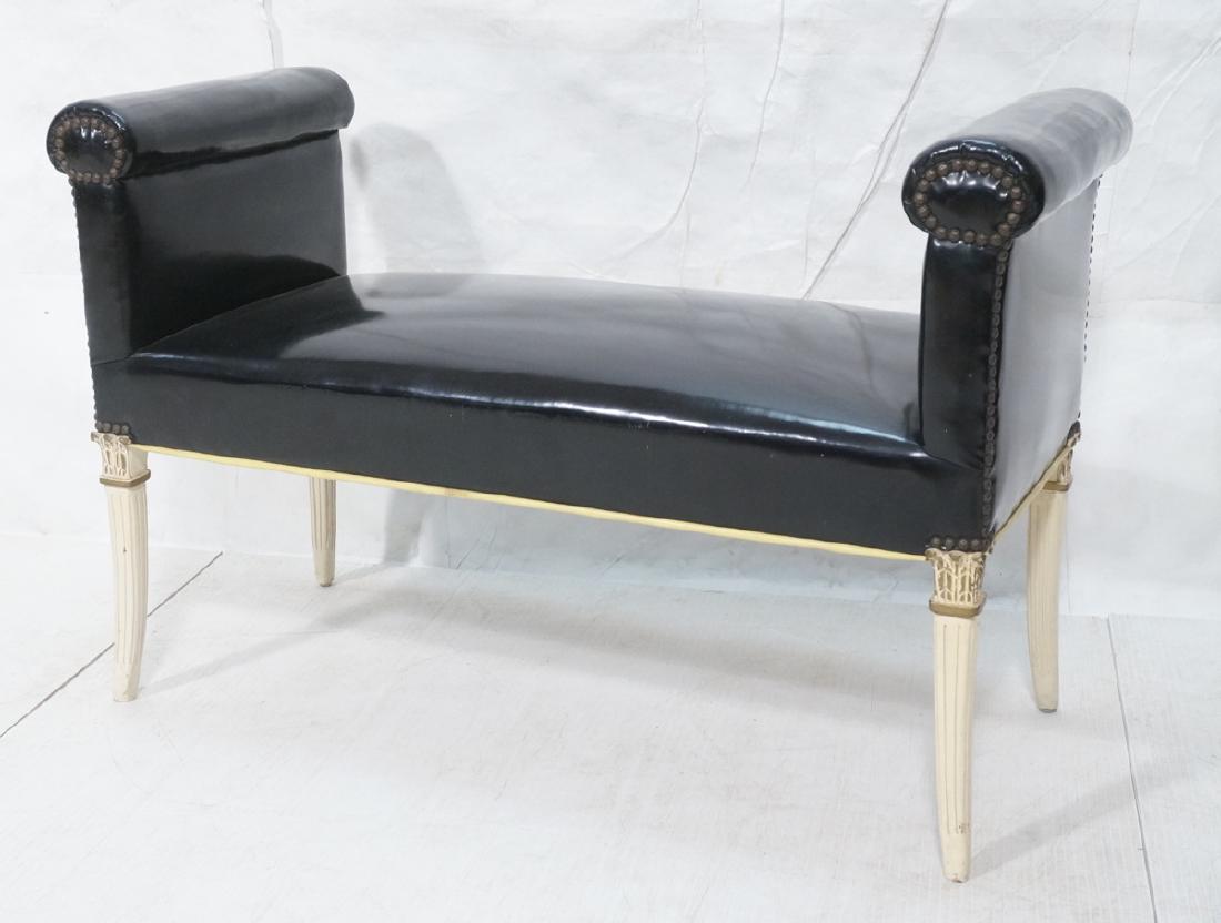 Decorator Regency Painted Upholstered Bench. Back (1 of 9)