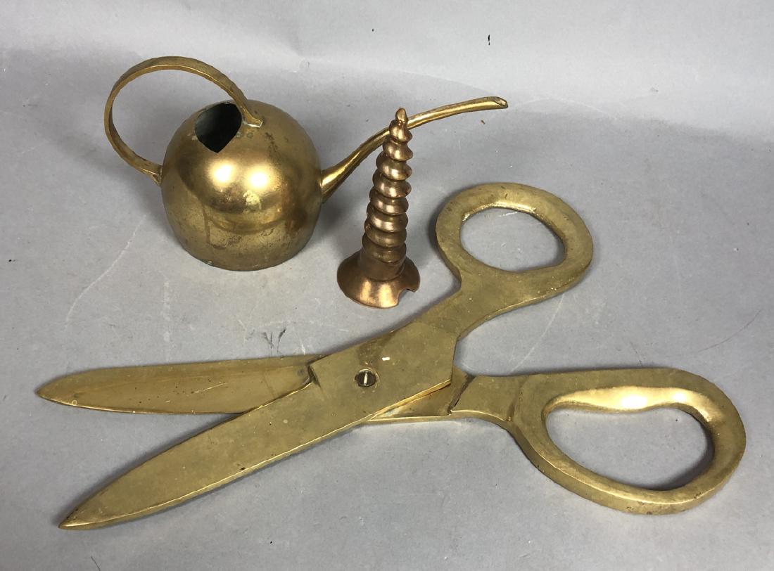 3pc Brass Modern Table Sculptures Lot. 1) oversiz (1 of 4)