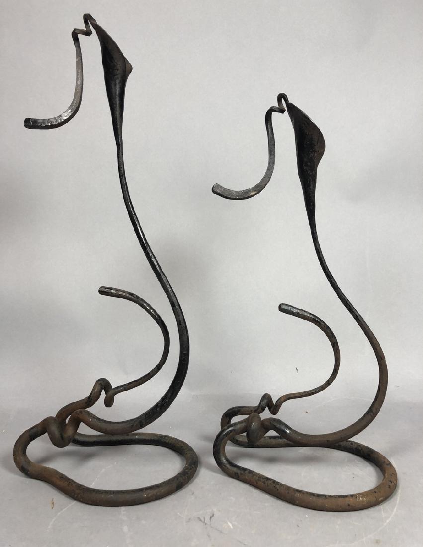 Pr BRUBAKER Wrought Iron Candle Sticks Calla Lily (1 of 4)