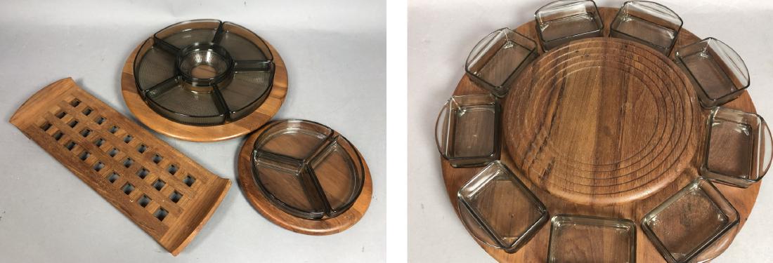 4pc DIGSMED Danish Modern Teak Tableware. 2 round (1 of 12)
