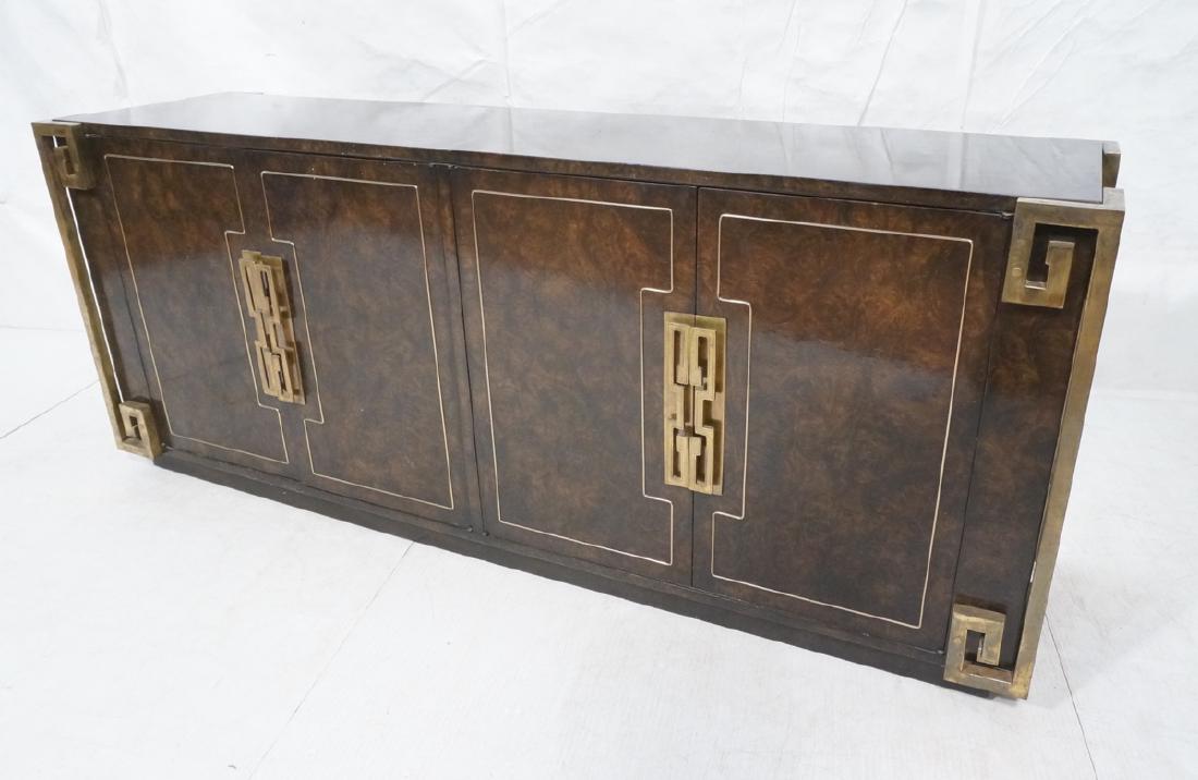 MASTERCRAFT Dark Burl Wood & Brass Credenza. Asia (1 of 11)