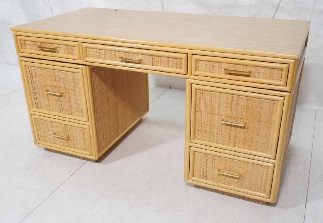 Bamboo Woven Rattan Modern Desk. Wood grain lamin (1 of 8)