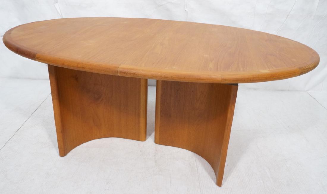 Danish Modern Teak Oval Dining Table Banded Trim. (1 of 7)
