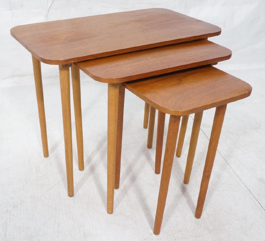 3 pc Modernist Wood Nesting Tables. Rounded corne (1 of 7)