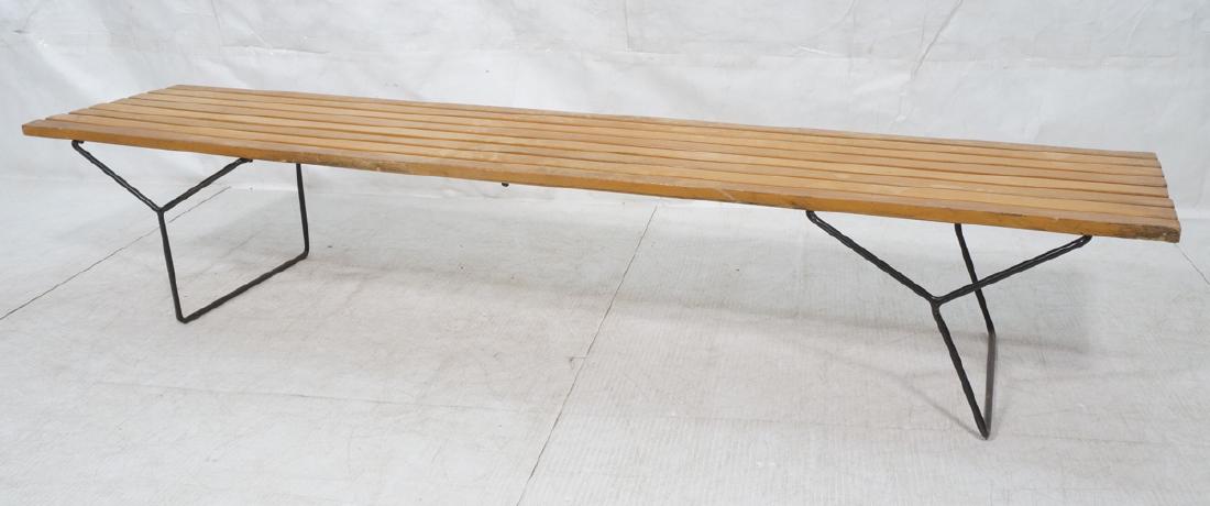 Harry Bertoia Y Base Slat Bench Table. Black iron (1 of 10)