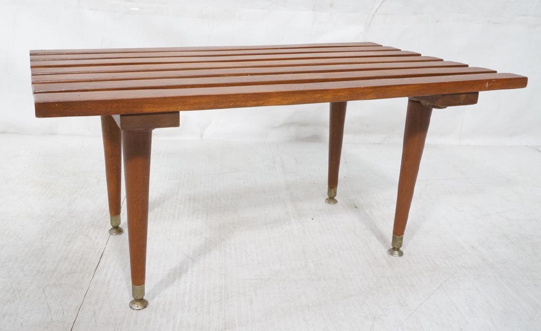 Small Modernist Slat Bench Low Table. Peg legs wi (1 of 7)