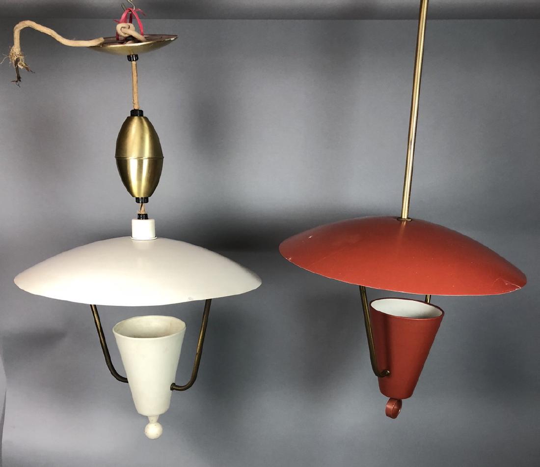 2pcs Vintage Italian Style Hanging Lamps.  Enamel (1 of 14)