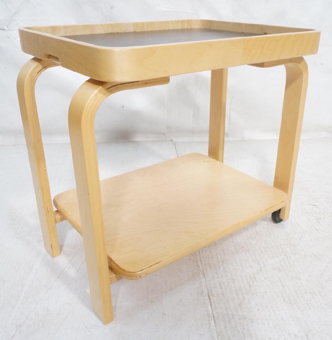 ALVAR AALTO Style Laminated Wood Rolling Cart. Tr (1 of 8)