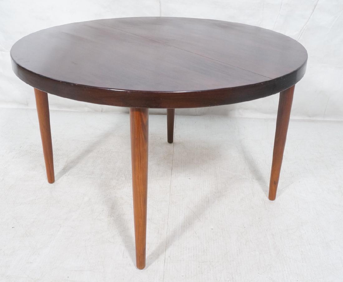 Round Rosewood Modernist Dining Table. Tapered le (1 of 7)