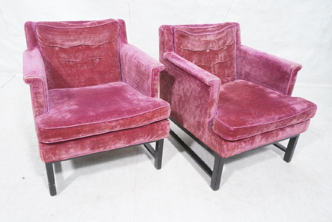 Pr Dunbar Ebonized Modernist Lounge Chairs. (1 of 11)