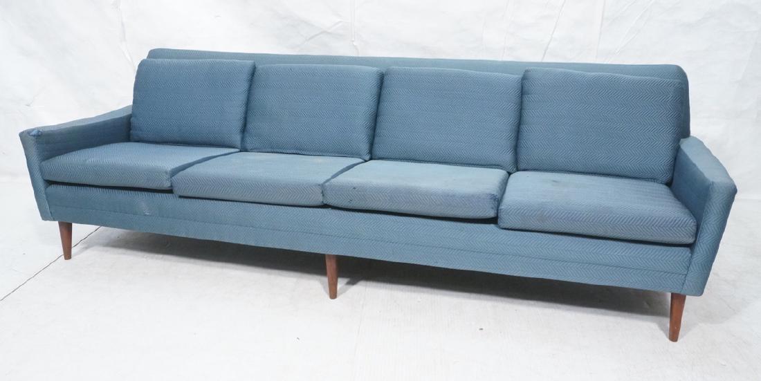 DUX Modern Blue Sofa Couch. Tapered peg legs. Unm (1 of 11)
