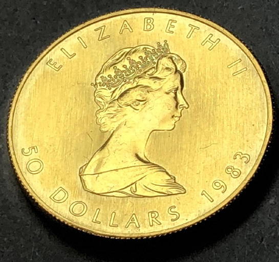 1983 Fifty Dollar Elizabeth Ii Canada Gold Coin.