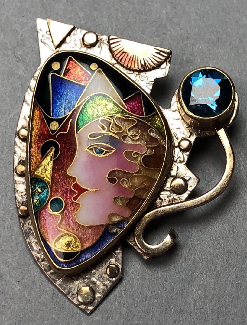 ALIXA PETER 22K & 18K Gold Sterling Enamel Pin. C (1 of 6)