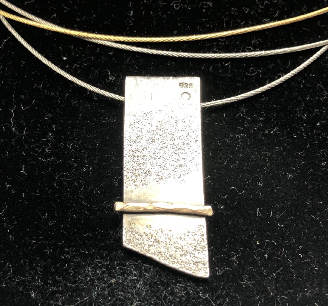 Sterling Silver 14K Gold Artisan Pendant Necklace (1 of 7)