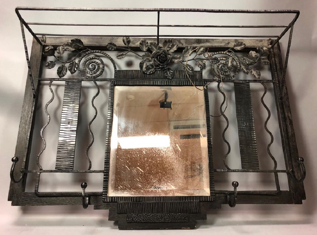 French Iron Antique Art Deco Wall Mirror Shelf. B (1 of 7)