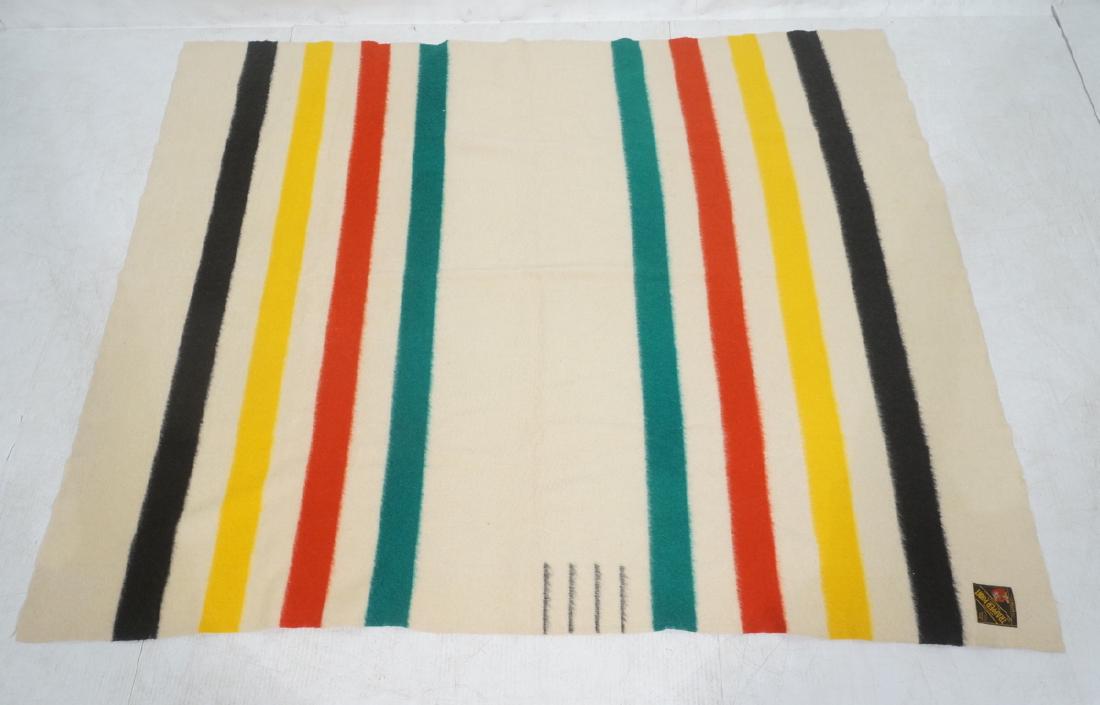 100% Wool TRAPPER POINT Blanket. Creme Wool with (1 of 6)