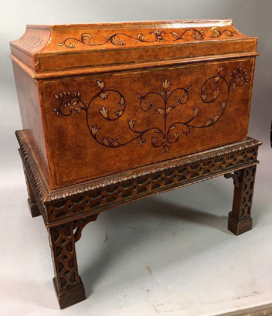 MAITLAND SMITH Painted Faux Leather Hinged Chest. (1 of 9)