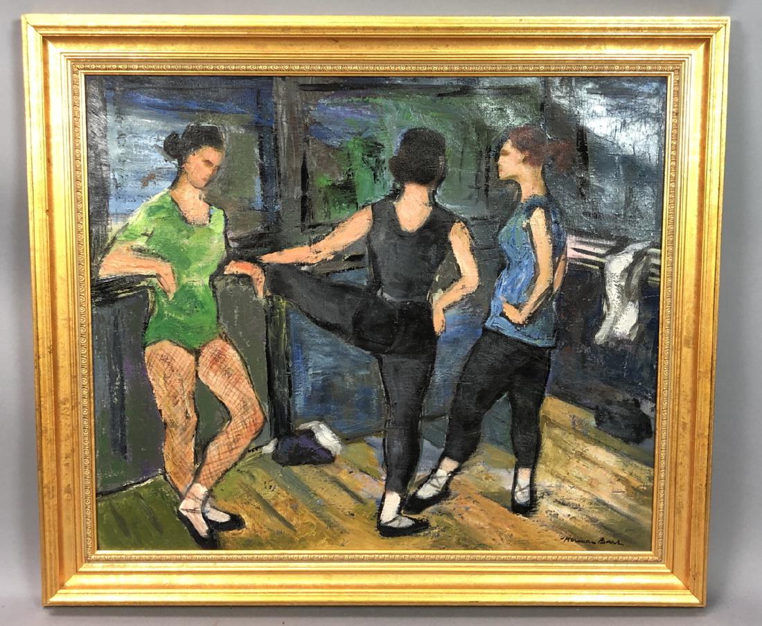 NORMAN BARR Oil Painting "Dance Class" . Modernis (1 of 8)