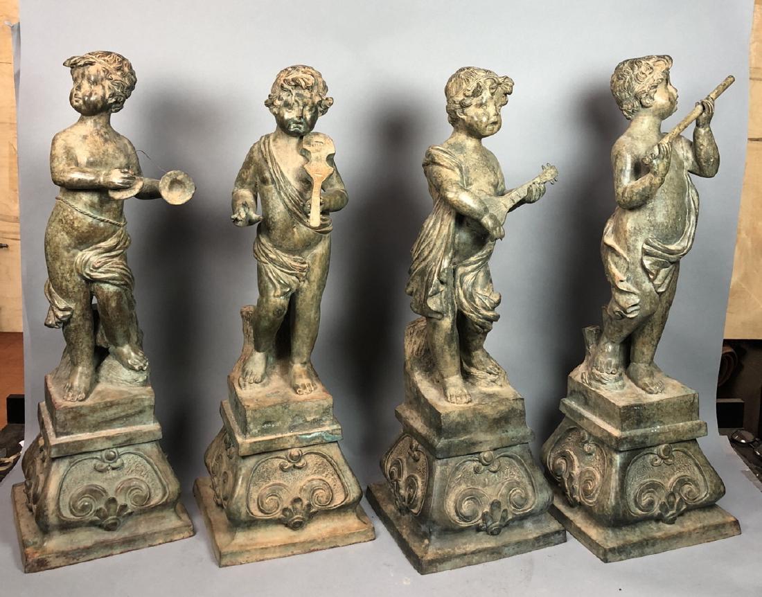 Set 4 Cast Metal Musician Garden Statues. Classic (1 of 11)