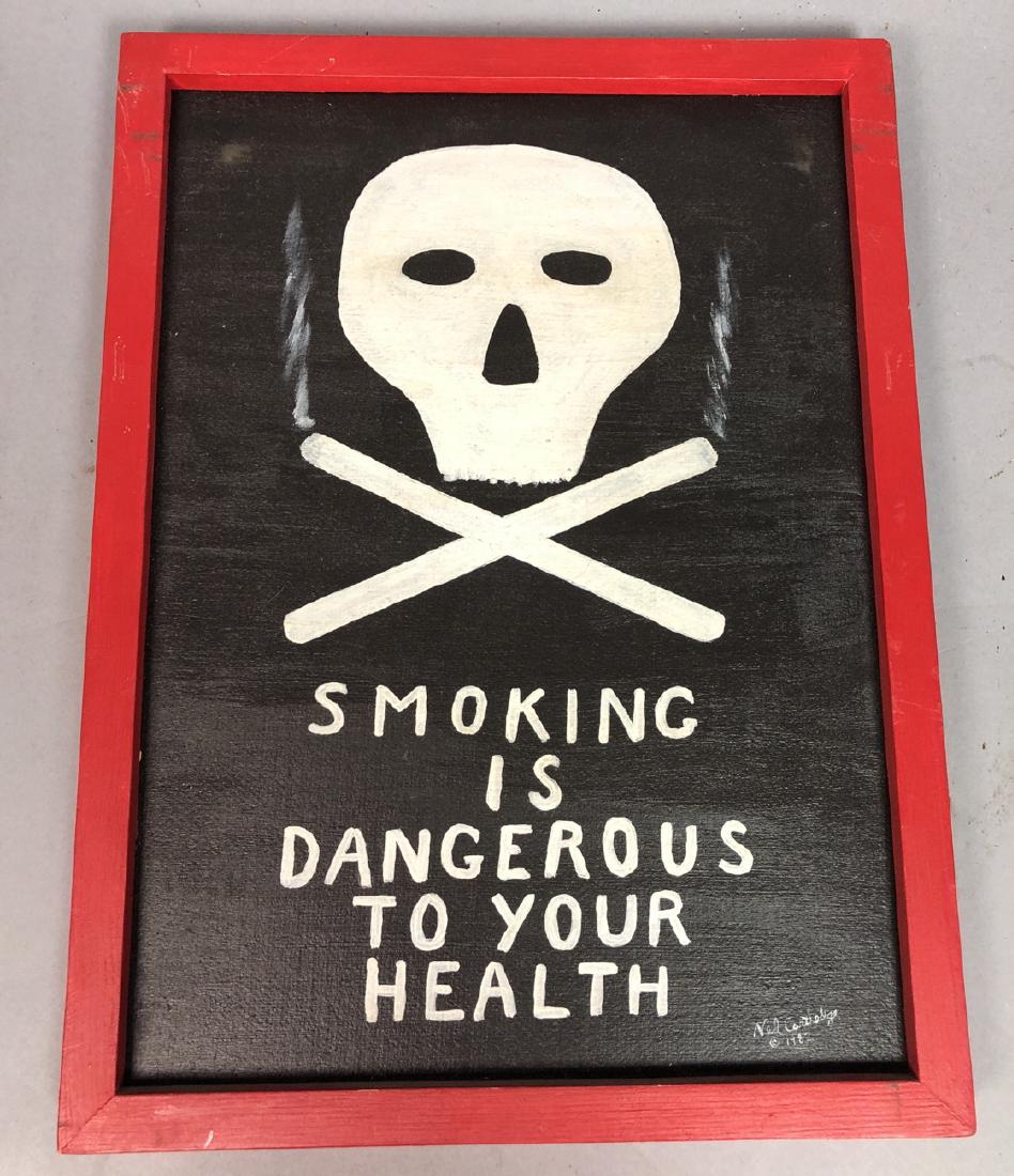 NED CARTLEDGE Folk Art Painting. "Smoking Is Dang (1 of 7)