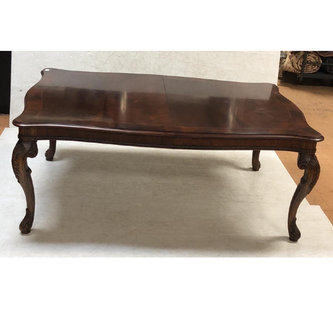 HENREDON Mahogany  banded Dining table with two 2 (1 of 8)
