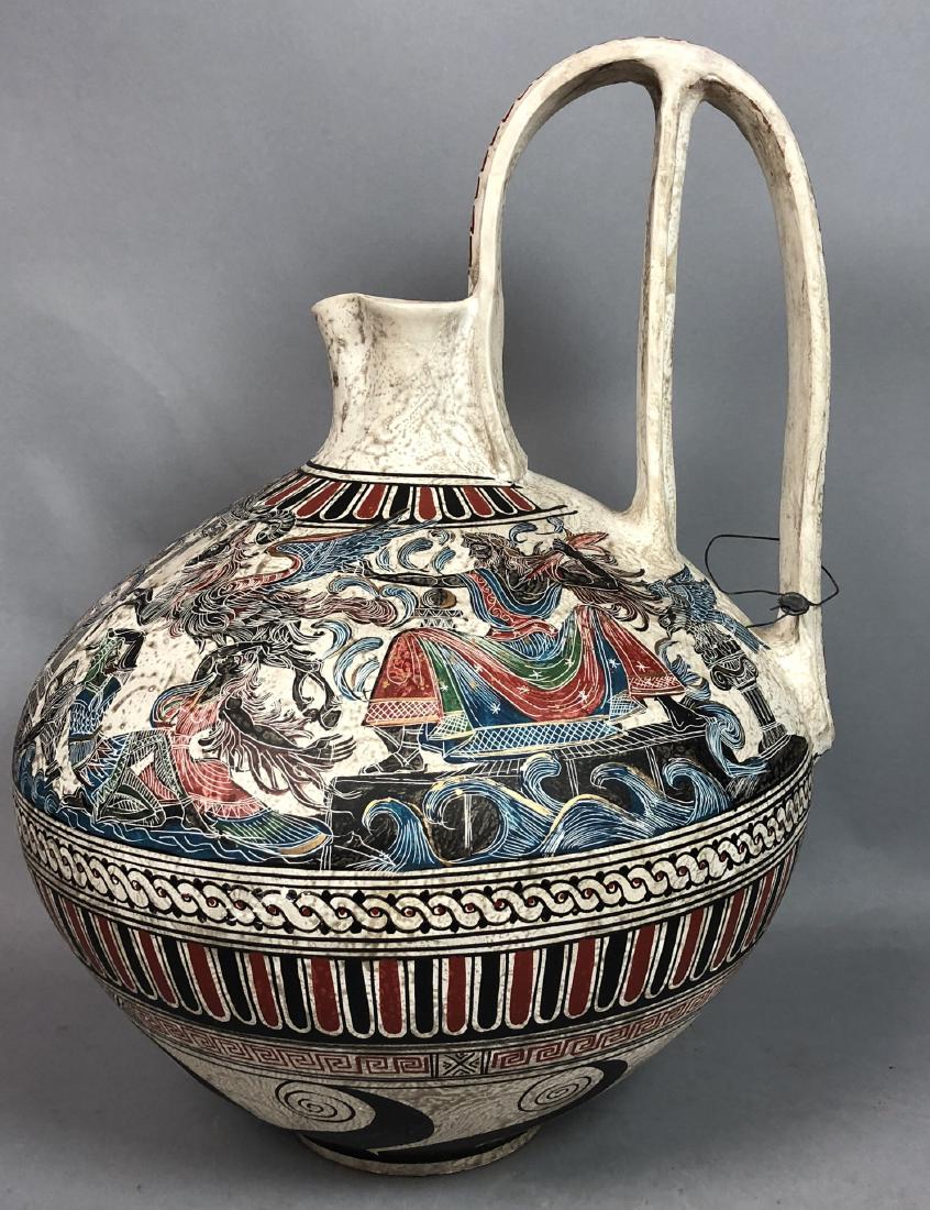 Large Grecian Decorated Ceramic Pottery  Ewer Pit (1 of 9)