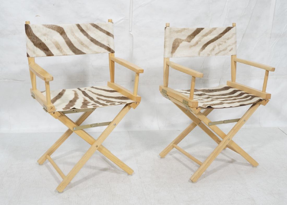 Pr Zebra Hide Skin Director's Chairs. Wood frames (1 of 8)
