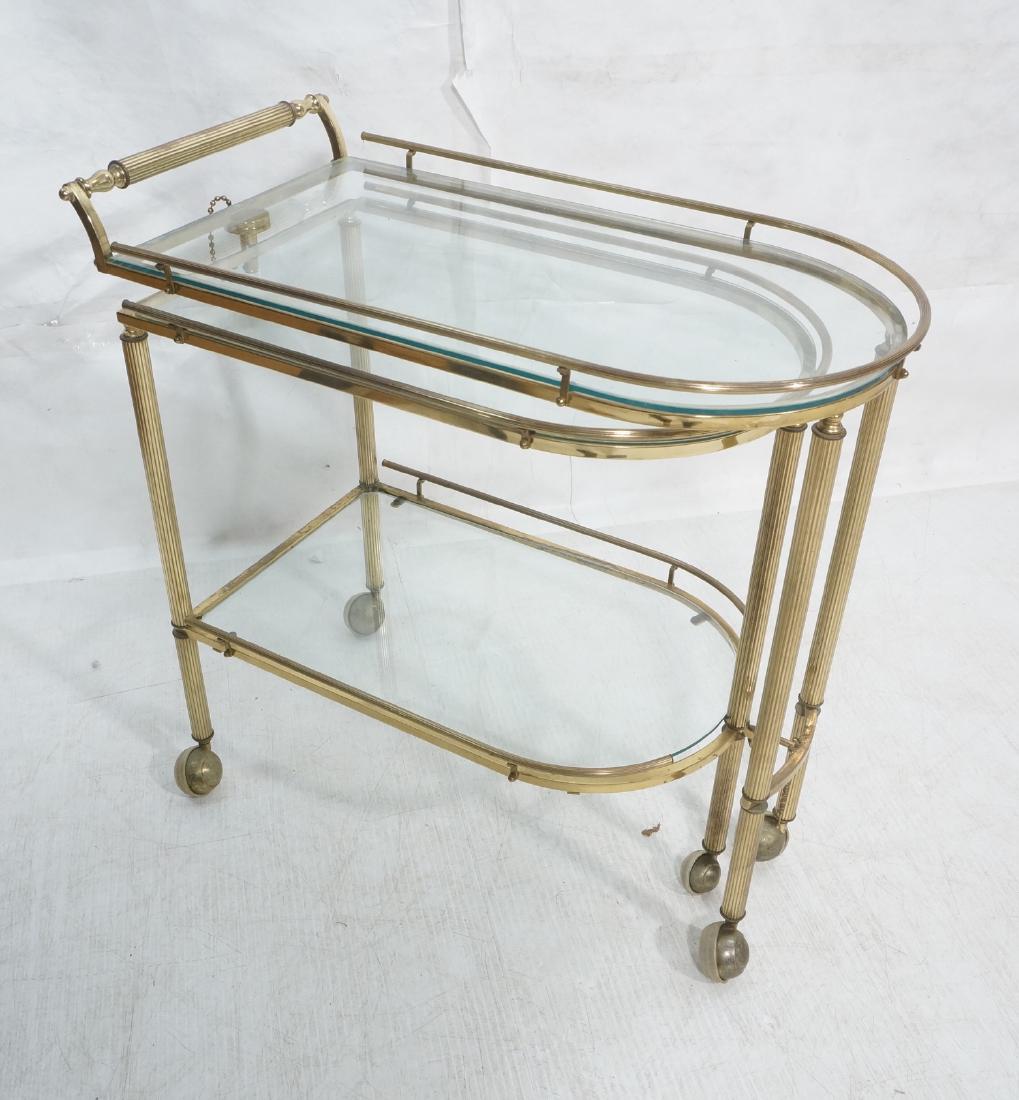 Brass Modernist Rolling Bar Tea Cart. Swing Out B (1 of 9)