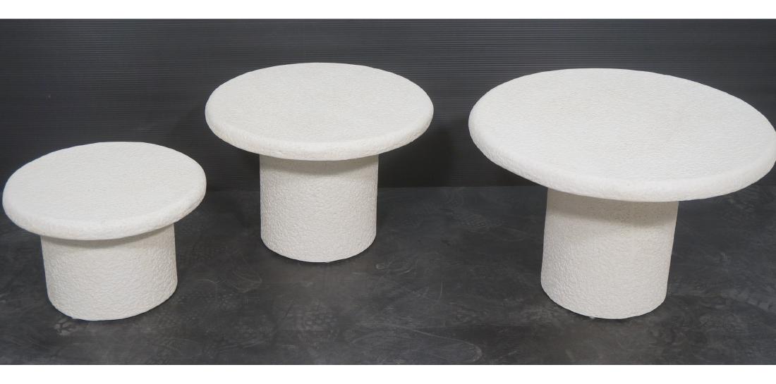 Set 3 Graduated Size Composite Mushroom Tables. M (1 of 10)