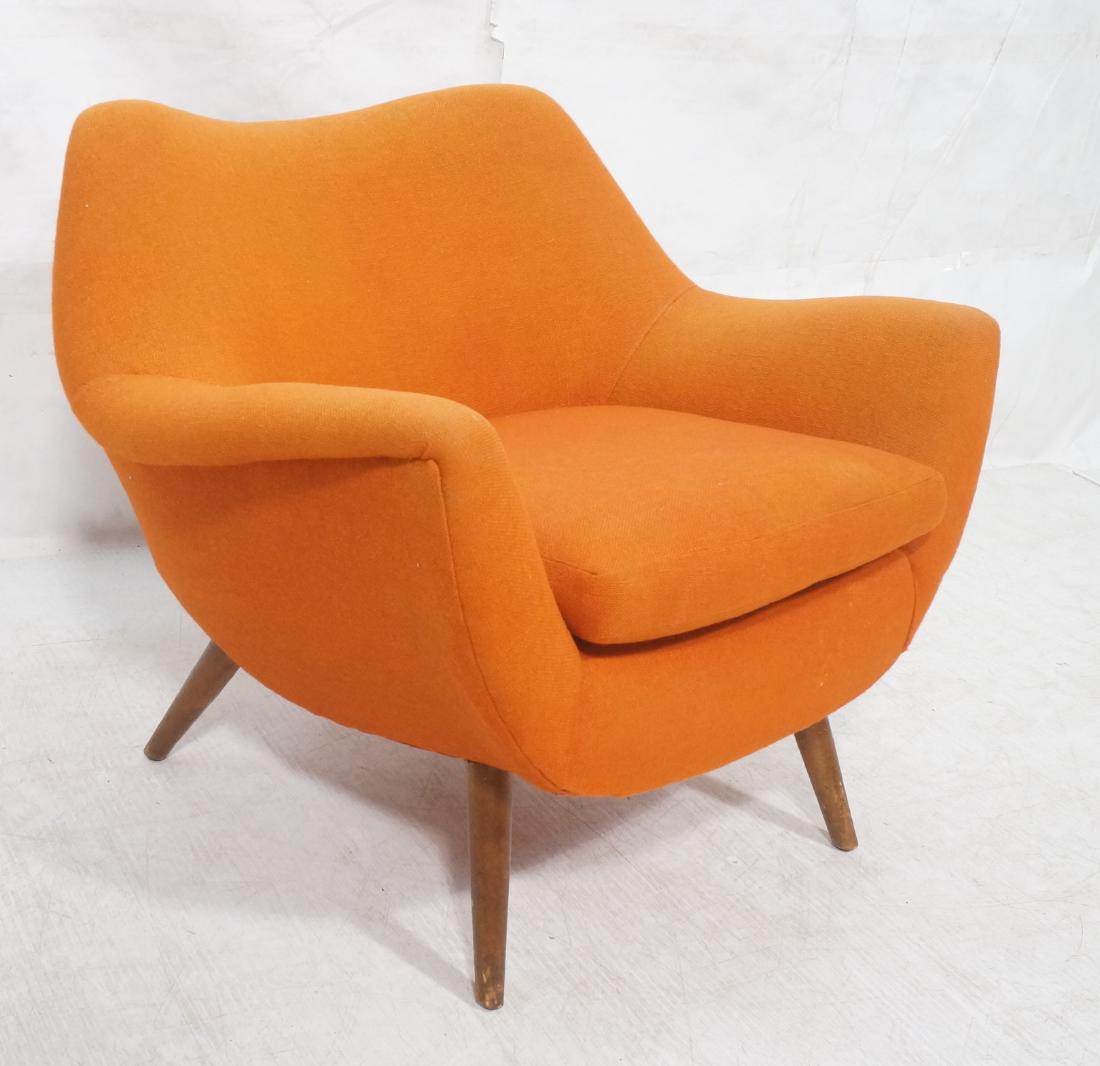 Modernist Lawrence Peabody Orange Fabric Lounge C (1 of 10)