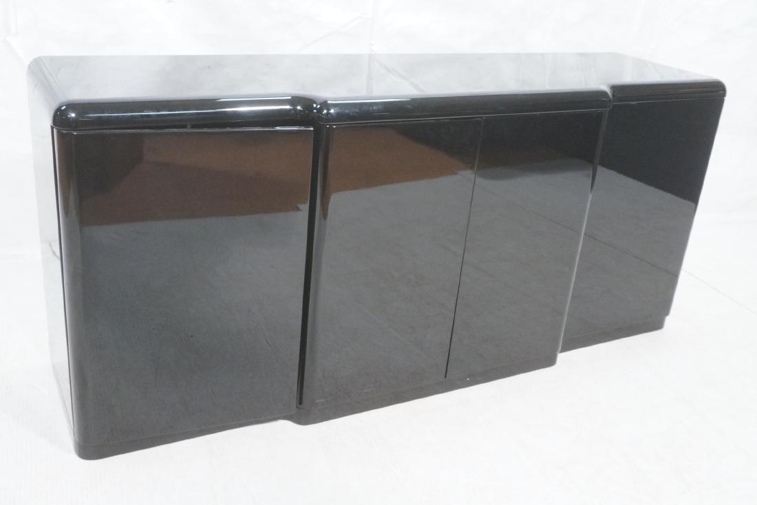 Black Modernist Credenza Sideboard. Stepped front: Black Modernist Credenza Sideboard. Stepped front-- Dimensions: H: 32 inches: W: 72 inches: D: 20 inches ---