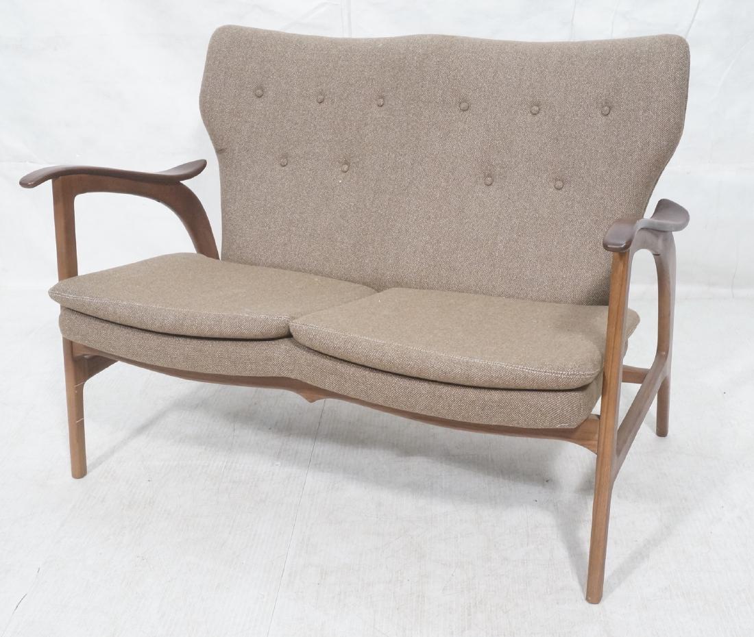 Contemporary FINN JUHL style Love Seat. Open Arm (1 of 10)