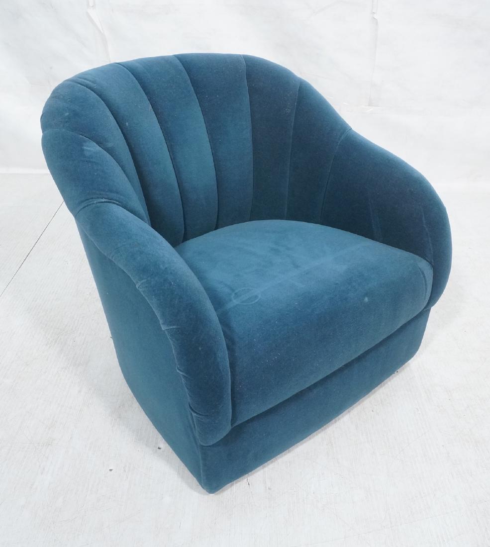 WARD BENNETT Turquoise Fabric Lounge Chair. Chann (1 of 10)