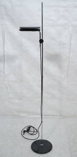 Bruno Gecchelin TEGOLA TT4 Floor Lamp.  Black ena: Bruno Gecchelin TEGOLA TT4 Floor Lamp. Black enamel and chrome on marble base.-- Dimensions: H: 75 inches: W: 16 inches ---