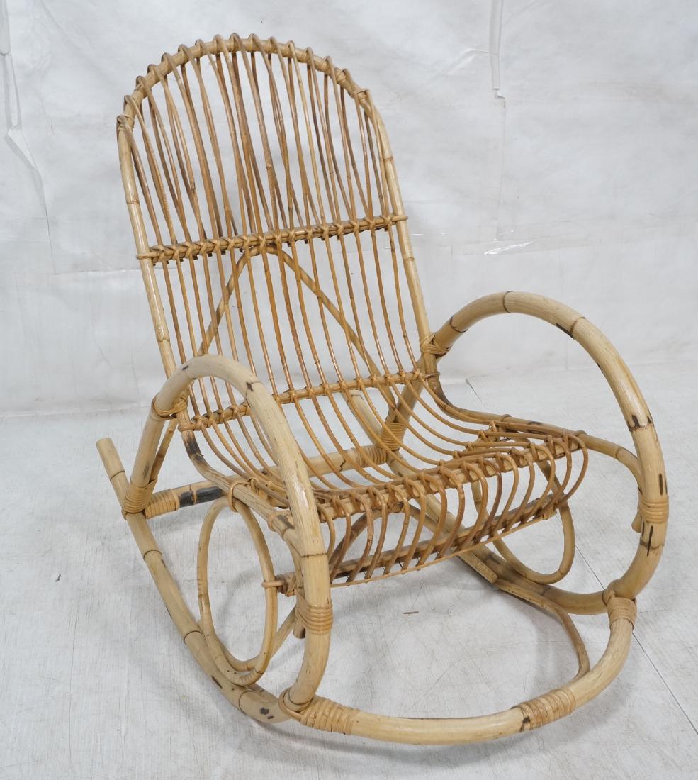 Albini Style Rattan Bamboo Rocking Chair.  Rocker (1 of 14)
