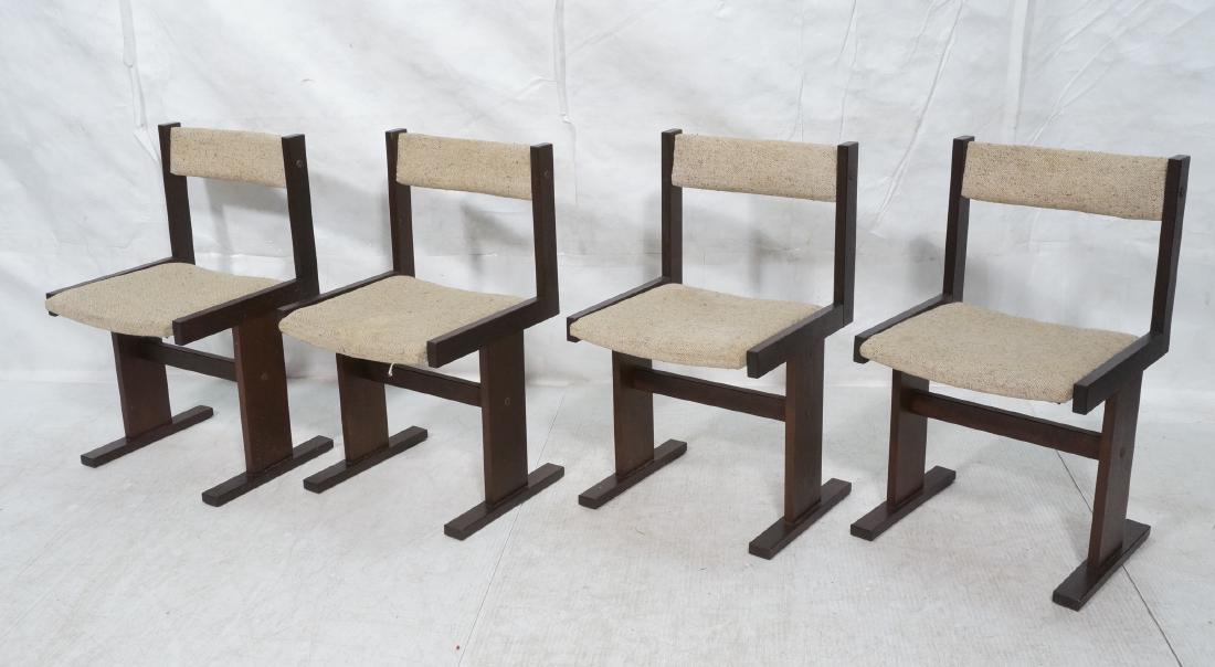 Set 4 Danish Modern Dark Stained Dining Chairs. " (1 of 11)