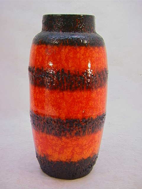 9 Large Italian Pottery Vase With Lava Glaze Unmarke