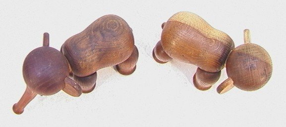 2 KAY BOJESEN Denmark Teak Elephants. Branded copyr - 3