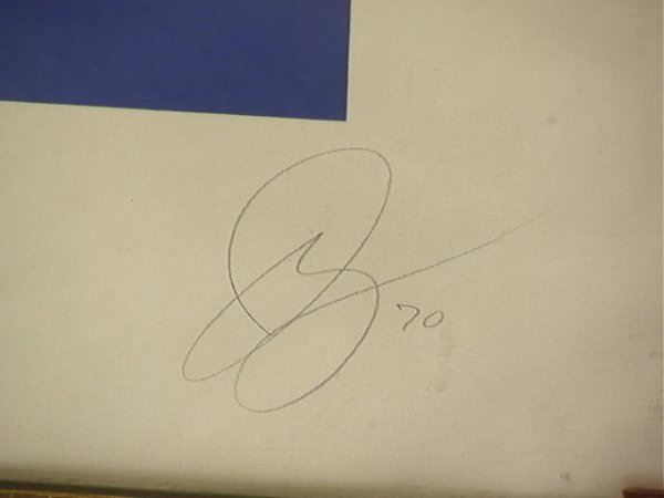 Jack Youngerman Signed Silkscreen Print 1970. Blue - 2