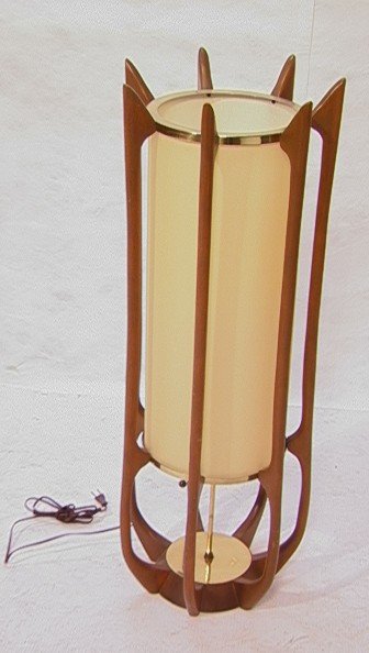 Modern Danish Style Tall Spider Table Lamp. Walnut