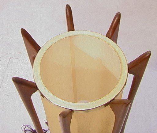 Modern Danish Style Tall Spider Table Lamp. Walnut - 2