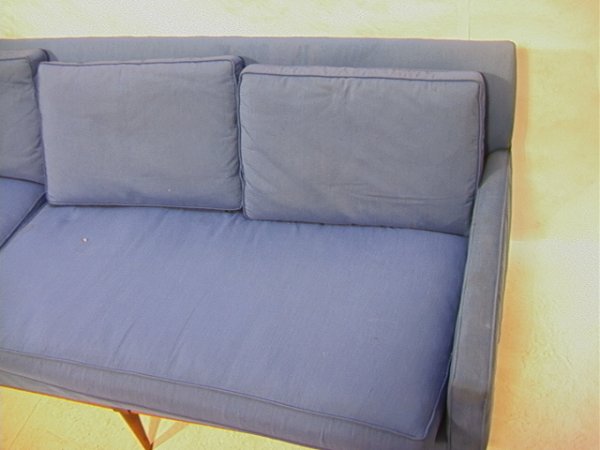 Paul McCobb Long Sofa Couch. Blue Upholstery with - 5