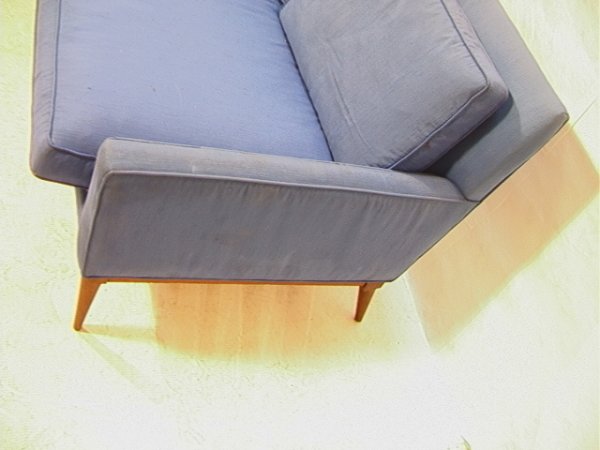 Paul McCobb Long Sofa Couch. Blue Upholstery with - 6
