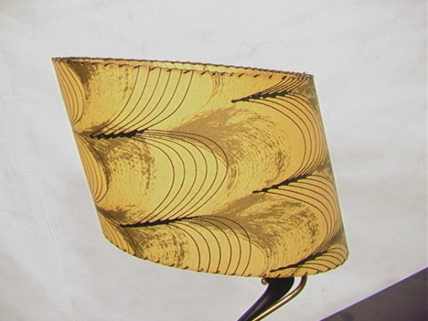 50's Modern Black and Brass Table Lamp with Vellum - 4
