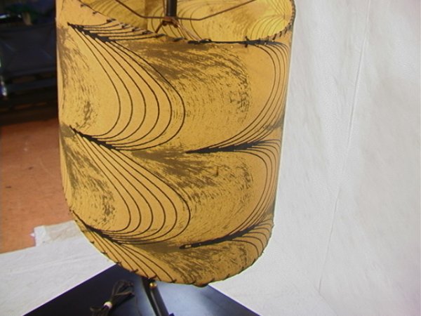 50's Modern Black and Brass Table Lamp with Vellum - 5