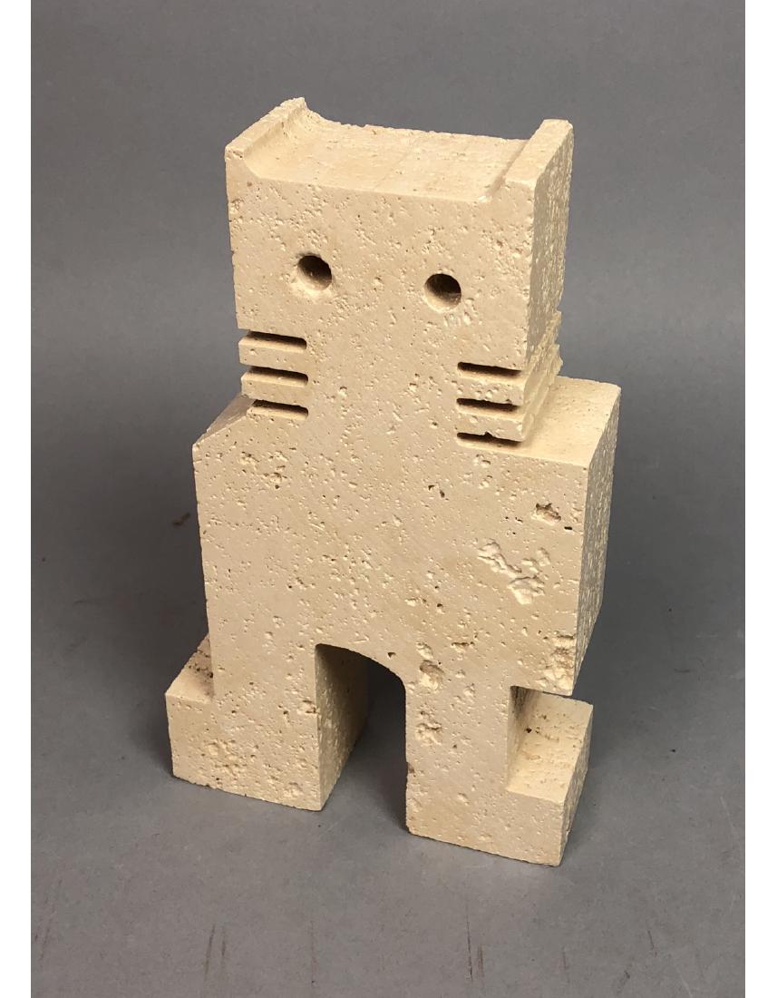 RAYMOR Figural Travertine Cat Sculpture. Paper Ra (1 of 9)
