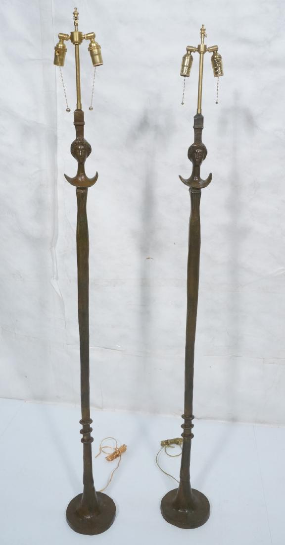 Pr ALBERTO GIACOMETTI Style Bronze Floor Lamps 'T (1 of 12)