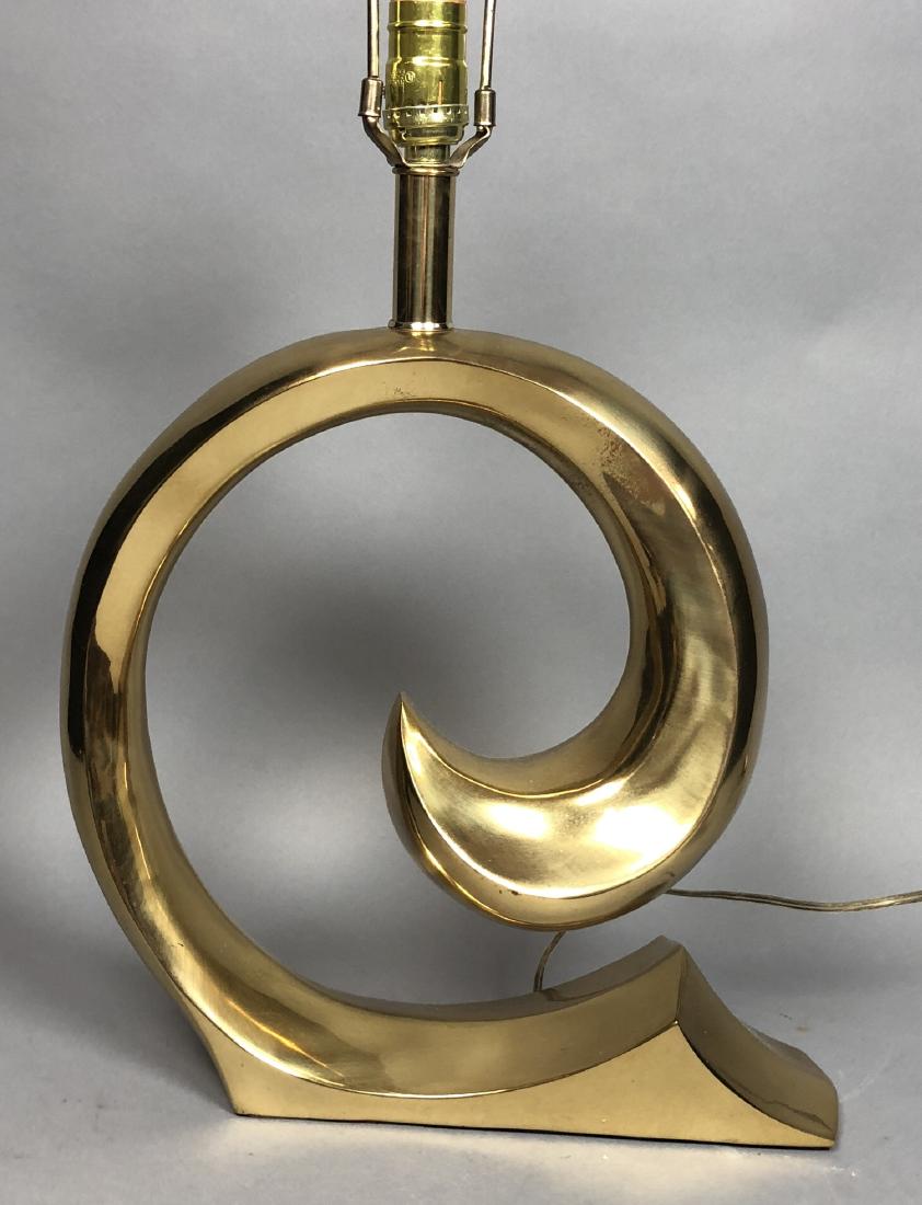 PIERRE CARDIN Brass Swoosh Table Lamp. Simple mod (1 of 6)