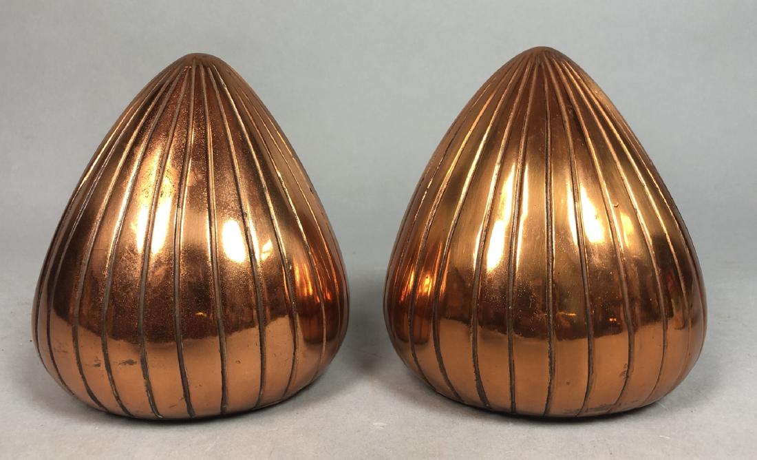 Pr BEN SEIBEL Copper Tone Modernist Bookends. Ree (1 of 6)